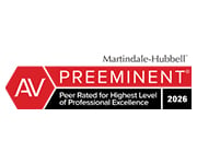 Martindale-Hubbell | AV Preeminent | Peer Rated for Highest Level of Professional Excellence | 2026